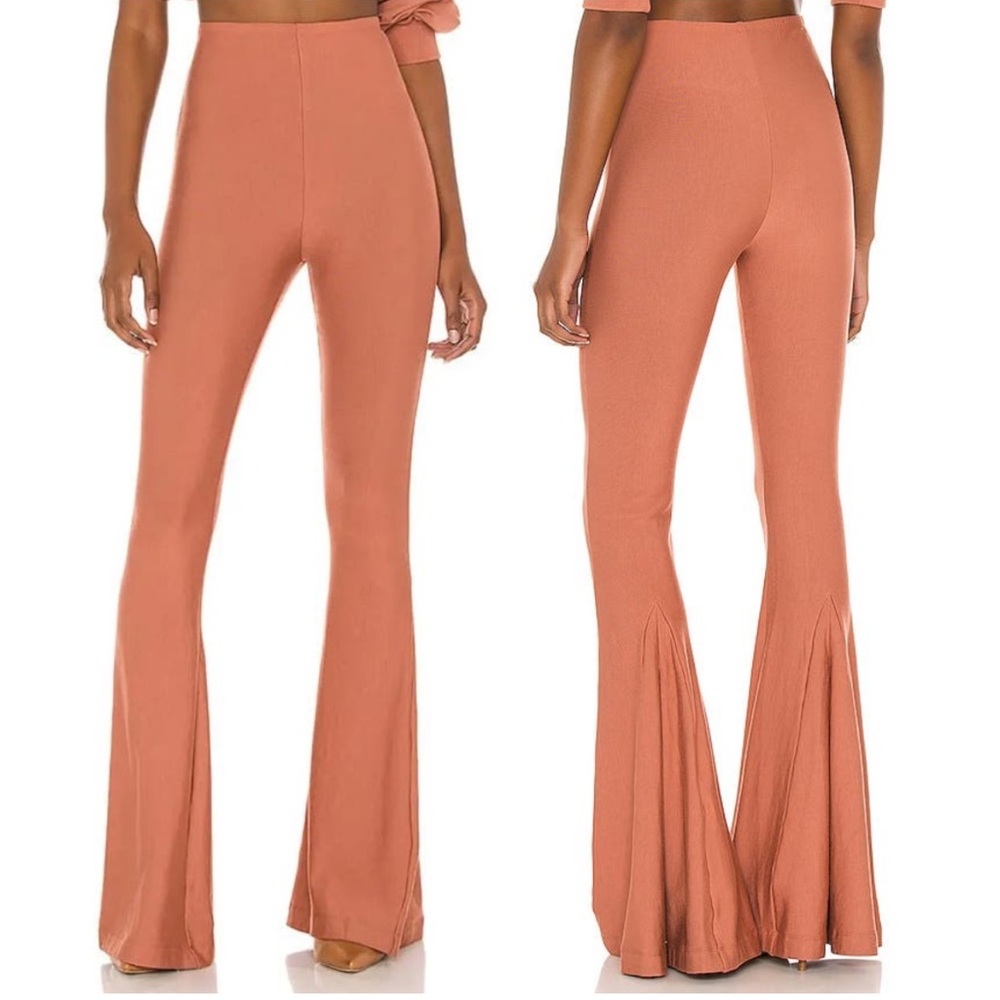 Selkie The Bell Bottoms Pants Cocoa Terracotta Flare High Waist